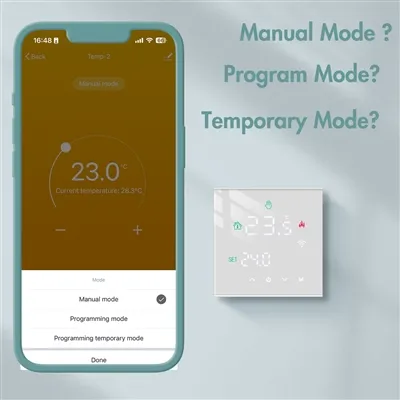 Memahami mode termostat modern pintar: manual, program, dan mode manual semen...
